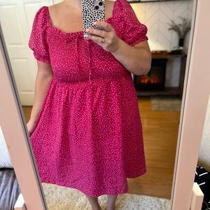 SHEIN Pink Polka Dot Dress- Brand New